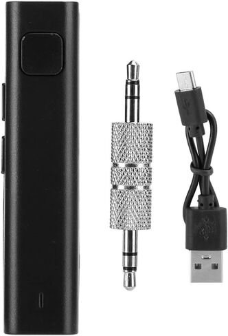 Bluetooth Aux Receiver for Car, Portable Car Audio Receiver Audio Adapter, volume adjustment, up and down track selection, voice prompts, Noise Cancelling, Music Streaming, for Car, Home(black) in Saudi Arabia