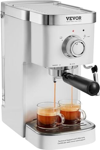VEVOR Espresso Coffee Machine, 15Bar Semi-Automatic Espresso Maker with Milk Frother Steam Wand, Professional Cappuccino Latte Machine with High-Power Boiler & Removable Water Tank, NTC Control System in Saudi Arabia