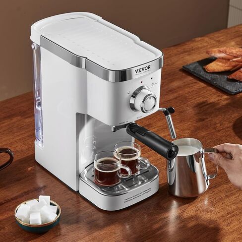 VEVOR Espresso Coffee Machine, 15Bar Semi-Automatic Espresso Maker with Milk Frother Steam Wand, Professional Cappuccino Latte Machine with High-Power Boiler & Removable Water Tank, NTC Control System in Saudi Arabia