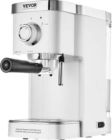 VEVOR Espresso Coffee Machine, 15Bar Semi-Automatic Espresso Maker with Milk Frother Steam Wand, Professional Cappuccino Latte Machine with High-Power Boiler & Removable Water Tank, NTC Control System in Saudi Arabia