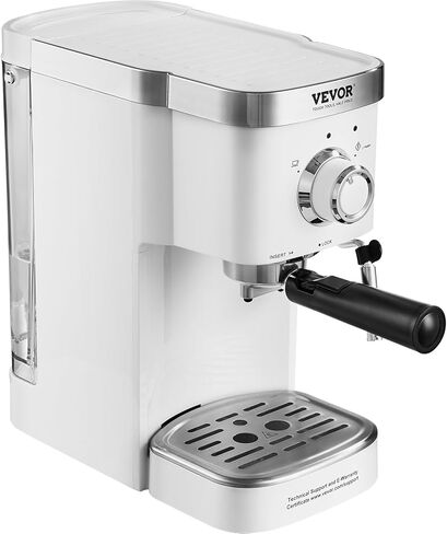 VEVOR Espresso Coffee Machine, 15Bar Semi-Automatic Espresso Maker with Milk Frother Steam Wand, Professional Cappuccino Latte Machine with High-Power Boiler & Removable Water Tank, NTC Control System in Saudi Arabia