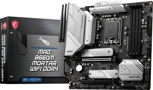 MSI لوحة ام للالعاب B660M مورتر واي فاي DDR4 من ماج (ام ايه تي اكس، انتل كور الجيل 12، مقبس ال جي ايه 1700، DDR4، منفذ PCIe 4، شبكة LAN 2.5G، فتحات M.2، واي فاي 6) in Saudi Arabia