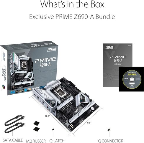اسس لوحة ام برايم Z690-A LGA 1700 (انتل الجيل 12) ATX (16+1 DrMOS، PCIe 5.0، DDR5،4X M.2، انتل 2.5 GB LAN، USB 3.2 الجيل الثاني لوحة امامية نوع C، ثاندربولت 4، اضاءة RGB مزامنة اورا)، 12×9.6 انش in Saudi Arabia