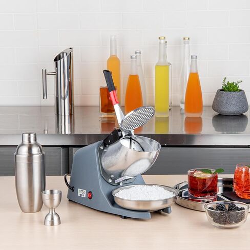 ماكينة حلاقة الثلج Hi Tek من Restaurantware، ماكينة مخروط الثلج - 143.3 رطل في الساعة، 350 وات، ماكينة صنع الثلج ذات الحلاقة الرمادية، شفرتان، تتضمن مدخل ووعاء قابلين للفصل، للأغراض المنزلية أو التجارية in Saudi Arabia