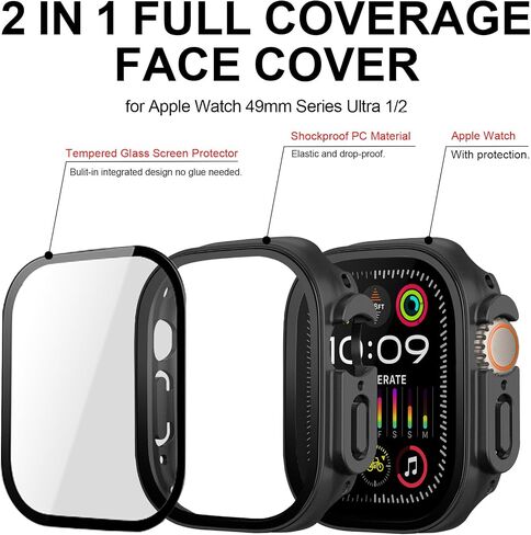 6 Pack Case for Apple Watch SE 3 42mm with Tempered Glass Screen Protector, Hard PC Ultra-Thin HD Scratch-Proof Full Protection Bumper Cover for iWatch 42mm Accessories (6 Colors) in Saudi Arabia