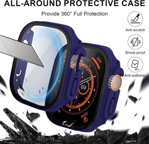 6 Pack Case for Apple Watch SE 3 42mm with Tempered Glass Screen Protector, Hard PC Ultra-Thin HD Scratch-Proof Full Protection Bumper Cover for iWatch 42mm Accessories (6 Colors) in Saudi Arabia