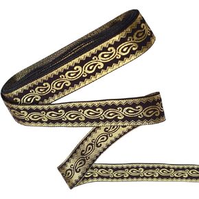 Boho Jacquard Ribbon Trim 7 Yards Blue Jacquard Ribbon Vintage Embroidery Jacquard Trim for Sewing Curtain Holdbacks Christmas Wreath Gift Wrapping
