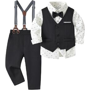 Volunboy Toddler Suit Boys Formal Wedding Guest Dress Outfit | graduation dress clothes, gentleman ring bearer bowtie outfit, back-to-school pants set, birthday photoshoot dressy outfit in Kuwait