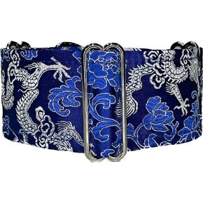 Extra Soft Martingale Dog Collar for Greyhound Saluki Whippet and Other Breeds with Similar Neck 2'' Wide (XL 17''-22''),Blue