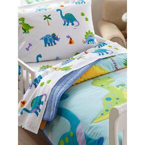 Wildkin Kids 100% Cotton Twin Comforter for Boys & Girls, Includes Lightweight Comforter and One Pillow Sham, Comforter for Kids Fits Standard Twin Mattress (Dinosaur Land)