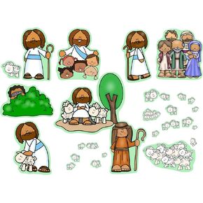 Jesus The Good Shepherd & Parable of The Lost Sheep Bible Felt Board Story for Flannel Boards