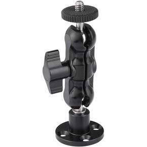 1/4"-20 Mini Ball Head Wall Ceiling Mount for Monitor Home Surveillance System (Black)
