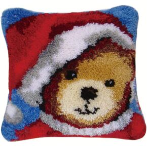 clubevy Latch Hook Kits DIY Crocheting Embroidery Throw Pillow Needlework Cross Stitch Kits (Bear1)