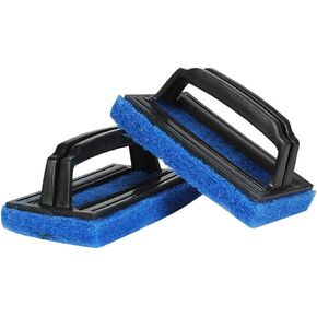 2 Pieces Fish Tank Scrubber Aquarium Cleaning Brush Fish Tank Cleaning Brush Glass Algae Scraper for Aquariums and Home Kitchen, Blue