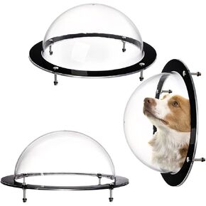 Goaste 2 Pack Dog Fence Window, 12.4 Inch Clear Pet Dome, Durable Plastic Pet Peek Window Playground, Doggie Fence Safe Window, Pet Supply for Dog Cat, 12.4 x 4.9 Inch