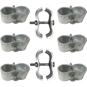PetPalace Chain Link Fence Panel Clamps, Dog Kennel Panel Clamps for Round Pipe 1-3/8"/32mm Diameter, Saddle Clamp, Kennel Clamp