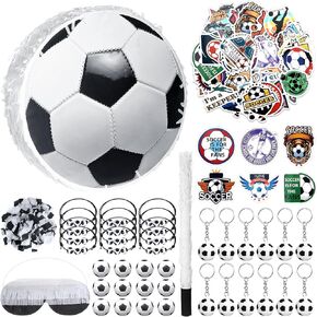1 Ball Pinata Set with Blindfold, Baton and Paper Scrap, Stickers, Keychains, Bracelets, Mini Balls for Kids Birthday Decoration Sport Themed Party Supplies (Basketball)