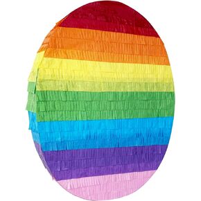UNIIDECO Rainbow Pinata, Small Colorful Easter Egg Piñata Mexican Pinata for Girls Boys Adults Birthday Party Holiday Decorations