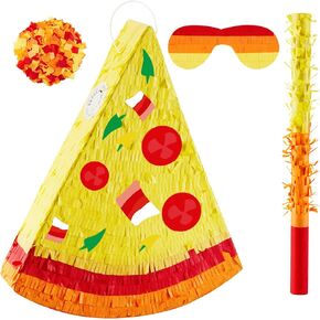 Pizza Pinata Pizza Party Favors Pizza Birthday Party Supplies with Stick Confetti and Blindfold Pizza Shower Theme Decorations for Pizza Supply