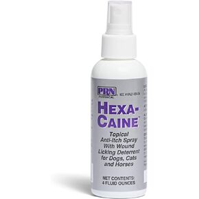 PRN Pharmacal Hexa-Caine Dog & Cat Anti-Itch Spray - Topical Anti-Itch Spray to Provide Quick Relief to Soothe Minor Skin Irritation in Horses, Dogs, & Cats - 4 oz Spray Bottle