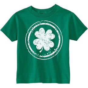 Custom Kingdom Baby Boys Girls Shamrock Four Leaf Clover St Patricks Day T-Shirt (6T, Green)