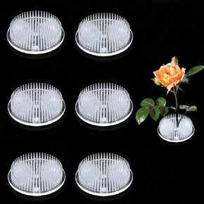 Worldity 6 Pieces Flower Frog, 2.55" Flower Pin Holder, Flower Frogs for Arrangements with 3 Mini Suction Cups for Ikebana Vases Plant Fixation, Flower Decoration