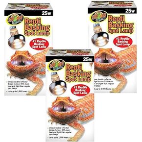 (3 Pack) Zoo Med Reptile Basking Spot Lamp, 25 Watts