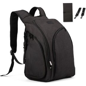 JOHAR Travel Diaper Backpack - Spacious, Waterproof with Changing Pad, Insulated Pockets, Anti-Theft Pocket - Black