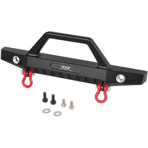 Palumma RC Vehicle Front Bumper for Traxxas 1/18 TRX-4M K10 RC, Aluminum Alloy RC Crawler Car Upgrade Parts Black