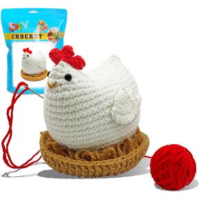Boozepo Crochet Kit for Beginners,Crochet Starter Kit with Step-by-Step Video Tutorials,Crochet Kits for Adults and Kids DIY Crafts,(1 Piece astronaut + Rocket Backpack) Crochet Kit Decoration