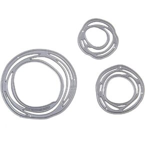 3 Pcs Scribble Circles Cutting Dies,DIY Scrapbooking Artist Metal Cutting Dies Stencils Scrapbooking Paper Craft Die Cuts Embossing Card Make Stencil
