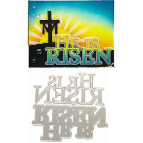 Qoiseys HE is Risen Metal Die Cuts for Card Making,Cutting Dies Cut Stencils for DIY Scrapbooking Photo Album Paper Crafting Embossing Template