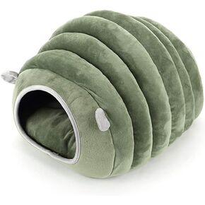 Missrir Small Animals Cave Beds, Hamster Hideout，Cozy House Bedding for Rats Hedgehog Sugar Glider, Caterpillar Shaped Small Pet House (Green) in Kuwait
