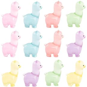 PRETYZOOM 12pcs Miniature Alpaca Figurines, Glow in The Dark Alpaca Ornaments, Micro Landscape Animal Statues, Mini Alpaca Figures Fairy Garden Decoration