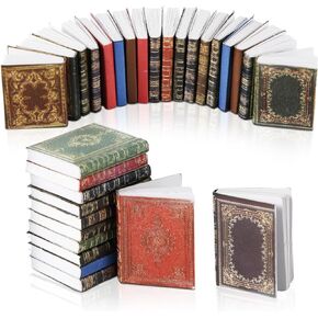 51pcs Miniature Books, 1:12 Scale Miniatures Dollhouse Books Assorted Timeless Dollhouse Decoration Accessories Christmas Pretend Play Toy for Boys and Girls, Bedroom, Study Room