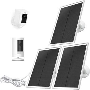 Ring Camera Solar Panel, Compatible with Ring Stick Up Cam Battery, Ring Spotlight Cam Battery, Not for Spotlight Plus/Pro, Waterproof, 6W Fast Charging, DC3.5mm Plug (Black)