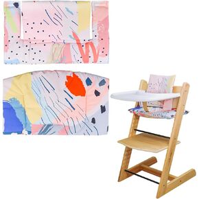 For Stokke High Chair Cushion, Soft And Comfortable For Tripp Trapp High Chair Cushion, For Tripp Trapp Cushion Set Makes It Safer And More Comfortable For Baby To Sit On (Colorful Spots Pattern)