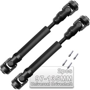 2PCS 67-85MM Universal Drive Shaft RC Upgrades for 1/10 Axial SCX10 SCX10-II Redcat D90 Gen7 /Pro RC4WD GEN8 RC Crawler,RC Upgrade Parts Hop-Ups,Steel Full Metal Drive Shaft,Black (67-85 MM,2PCS)