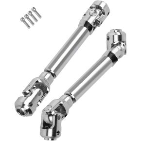 77-101MM Universal Drive Shaft Axles Upgrades Part for 1/10 Axial SCX10 SCX10 II Redcat D90 Gen7 /Pro RC4WD GEN8 RC Crawler,2PCS #45 Steel Driveshaft Hop-Ups,Silver