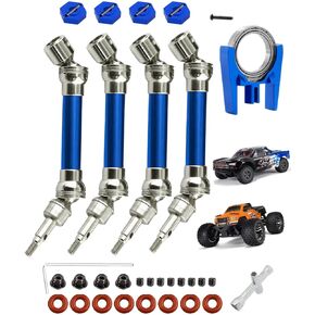 RCMYou Drive Shaft CVD Axles & Center Driveshaft High Speed Support Upgrades Part for 1/10 Arrma Senton Granite 3s Blx & Mega550,Vorteks 4x4 3S BLX,4Pcs Front Rear Driveshafts,Navy Blue
