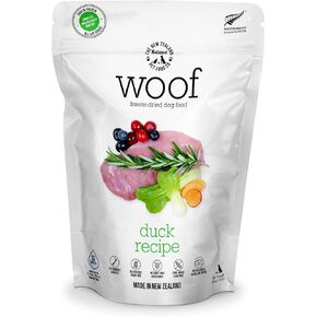 WOOF Duck Freeze Dried Raw Dog Food, Mixer, or Topper, or Treat - High Protein, Natural, Limited Ingredient Recipe 9.9oz