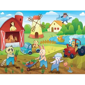 Klean Kids Farm Disposable Placemats for Toddlers and Baby (40 Pack) - Fun Disposable Table Mats for Kids That Keep Children Happy at Restaurants and Protect Dining Table