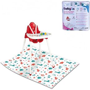 Under Highchair Splat Mat for Floor | 30 Pcs Disposable Waterproof Activity Splash Mat | for Baby - Kids | 40"x47" Splat Mat for Meal Picnic Art Craft | Baby Led Weaning Supplies (Mix Package)