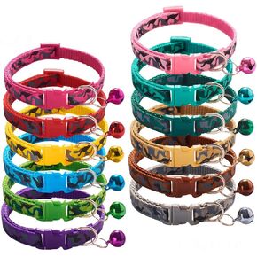Love Dream Puppy ID Collars 12pcs Puppy Whelping Collars, Easy to Identify, Adjustable Breakaway Collars with Bell for Litter Identification Collars for Newborn Puppies Kitten (Small(7.9"-12.6")) in Kuwait