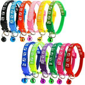 Love Dream Puppy ID Collars 12pcs Puppy Whelping Collars, Easy to Identify, Adjustable Breakaway Collars with Bell for Litter Identification Collars for Newborn Puppies Kitten (Small(7.9"-12.6"))