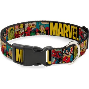 Cat Collar Breakaway Marvel Retro Comic Panels Black Yellow 8 to 12 Inches 0.5 Inch Wide