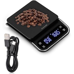 Gaoscale Coffee Scale, Espresso Scale with Timer - Kitchen Food Scale for Coffee Rechargeable Espresso Digital Coffee Scale with Back-Lit LCD Display, 4 Units, Tare, Auto Off 3kg/0.1g High Precision in Saudi Arabia