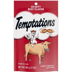 TEMPTATIONS Classic Treats for Cats Hearty Beef Flavor 6.3 Ounce (Pack of 10)