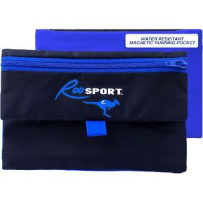 The RooSport Magnetic Running Pouch - Magnetic Pocket to Hold Cell Phone, Wallet, Earphones - Securely Carry Essentials While Running - Magnetic Closure for Convenience