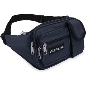 Everest Multiple Pocket Waist Pack, Black, One Size,044MDH-BK